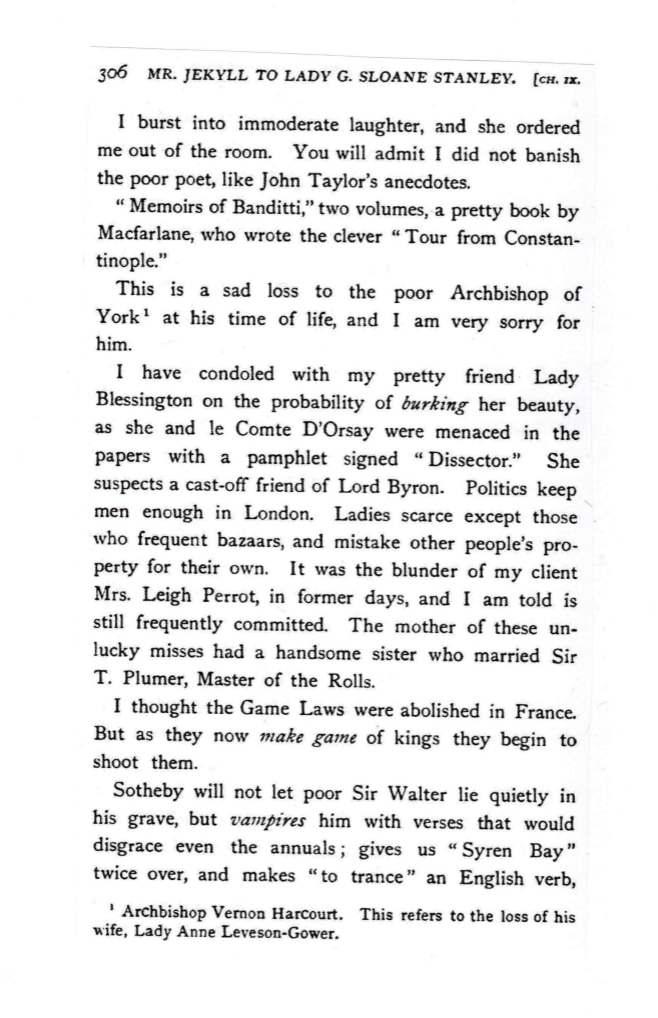 Mr Jekyll to Lady G Sloane Stanley