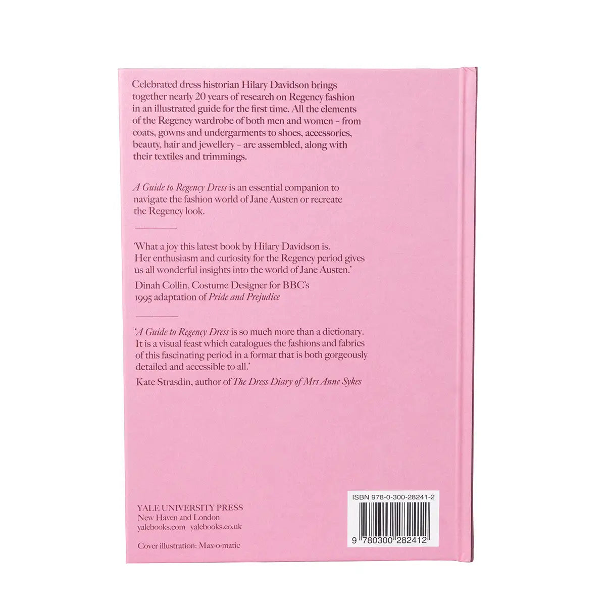 Back cover, the same pink colour as the front cover.