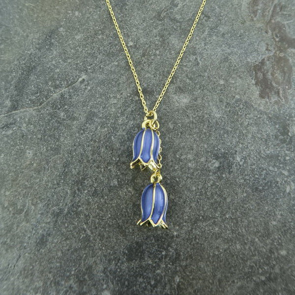Hartfield Handcrafted Bluebell Necklace in Gold