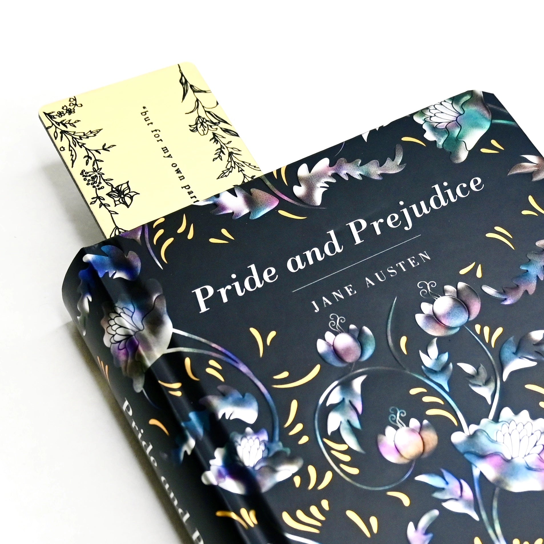 Bookmark with brushed gold acrylic in. Pride and Prejudice Book