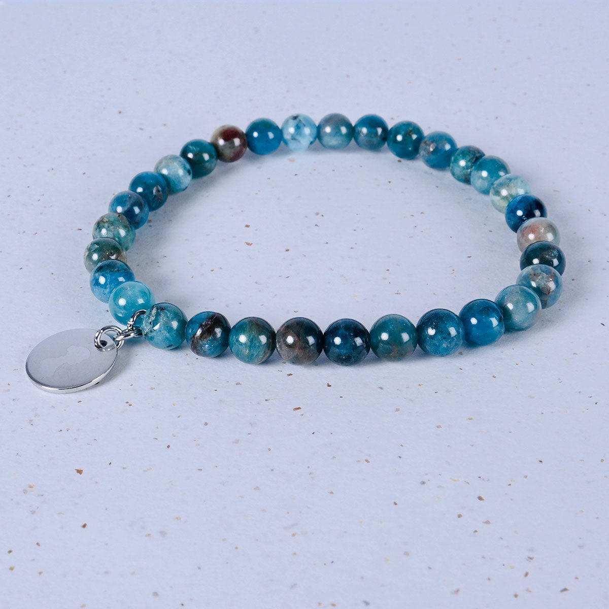 Bracelet à charme de silhouette en agate bleu