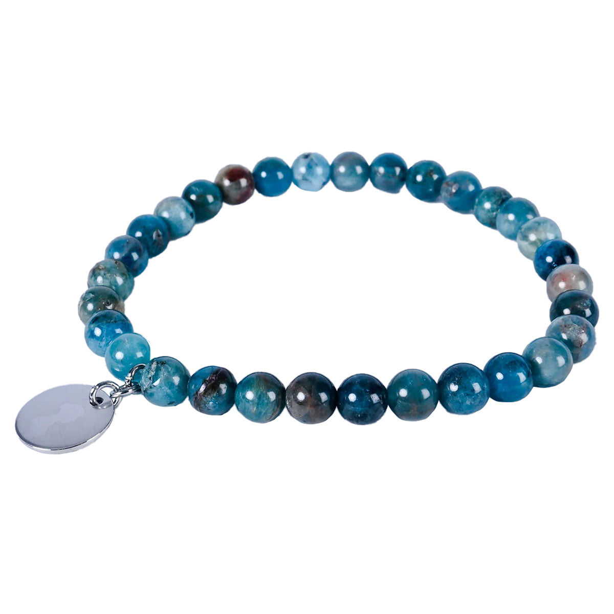 Bracelet à charme de silhouette en agate bleu