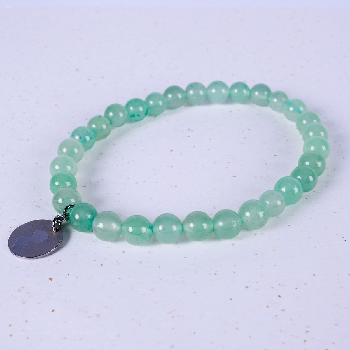 Bracelet à charme de silhouette en agate verte