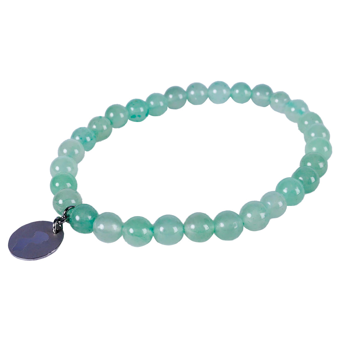 Bracelet à charme de silhouette en agate verte