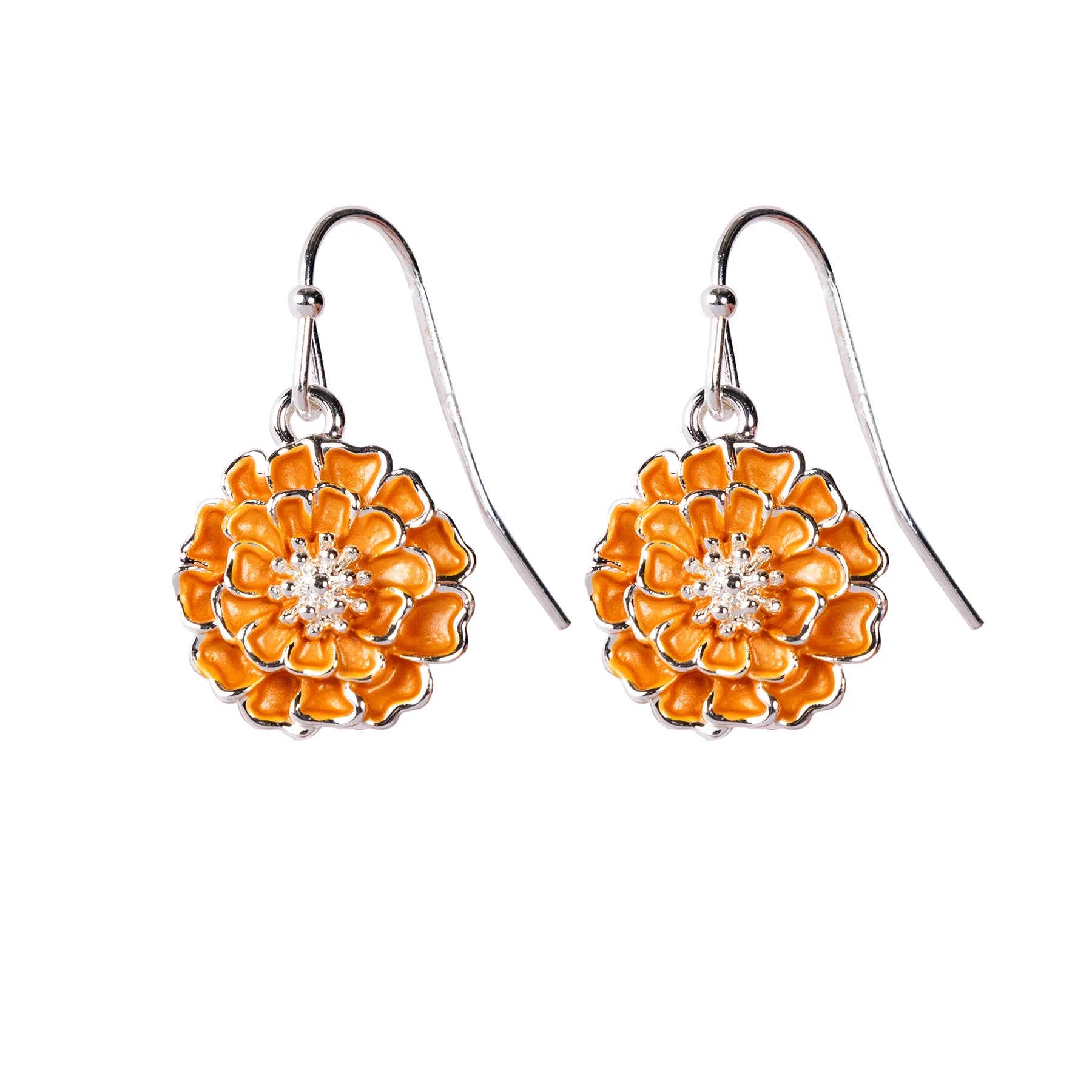 Pendientes artesanales de Marigold Chawton en plata