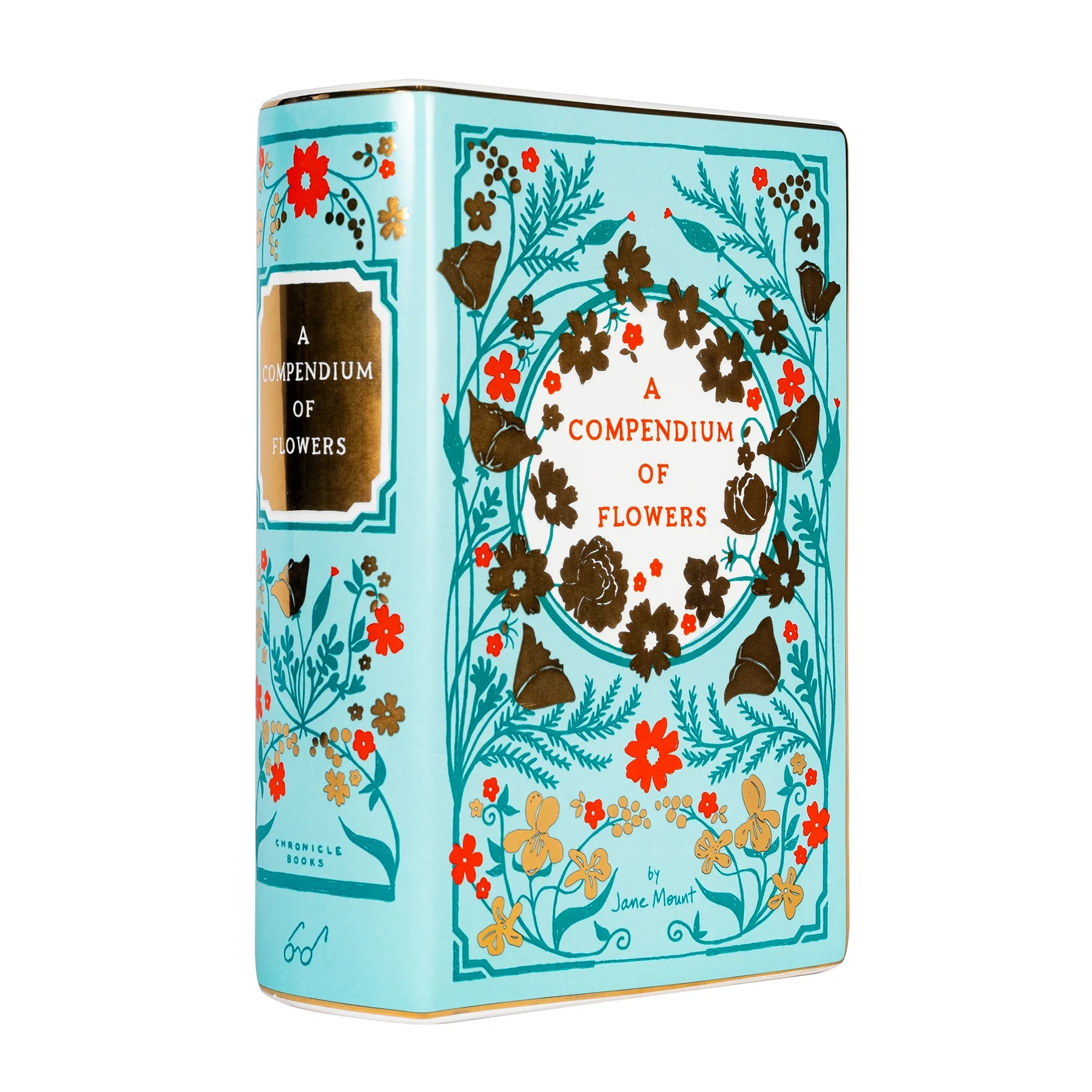 Compendium of Flowers Ceramic Book Vase