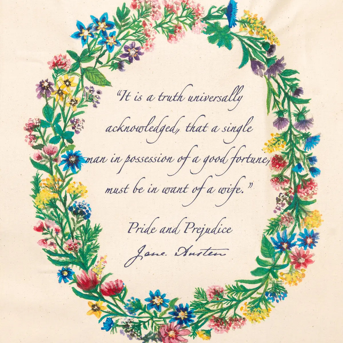 Pride and Prejudice Floral Tote Bag