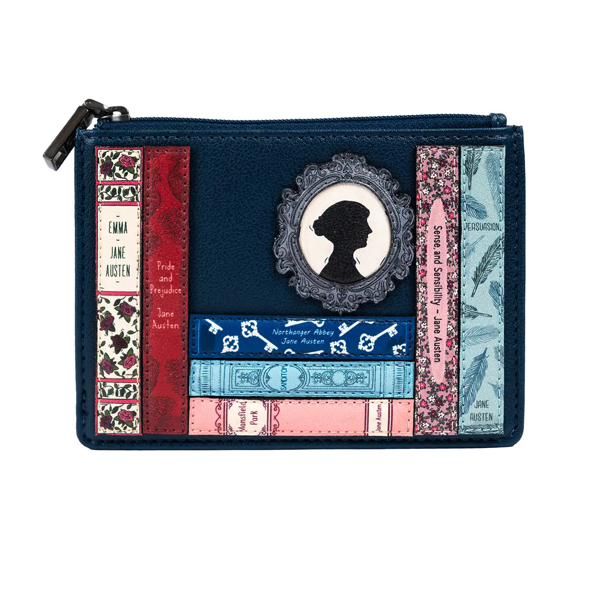 Jane Austen Book Club Zip Top Purse Navy