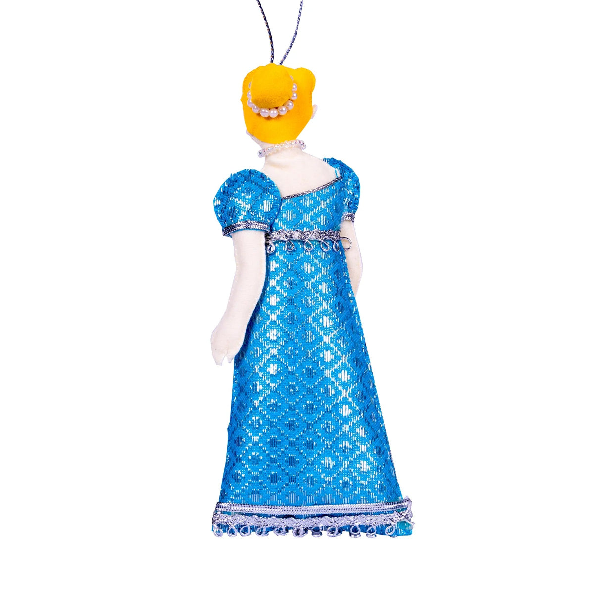 Back view of Emma doll decoration.