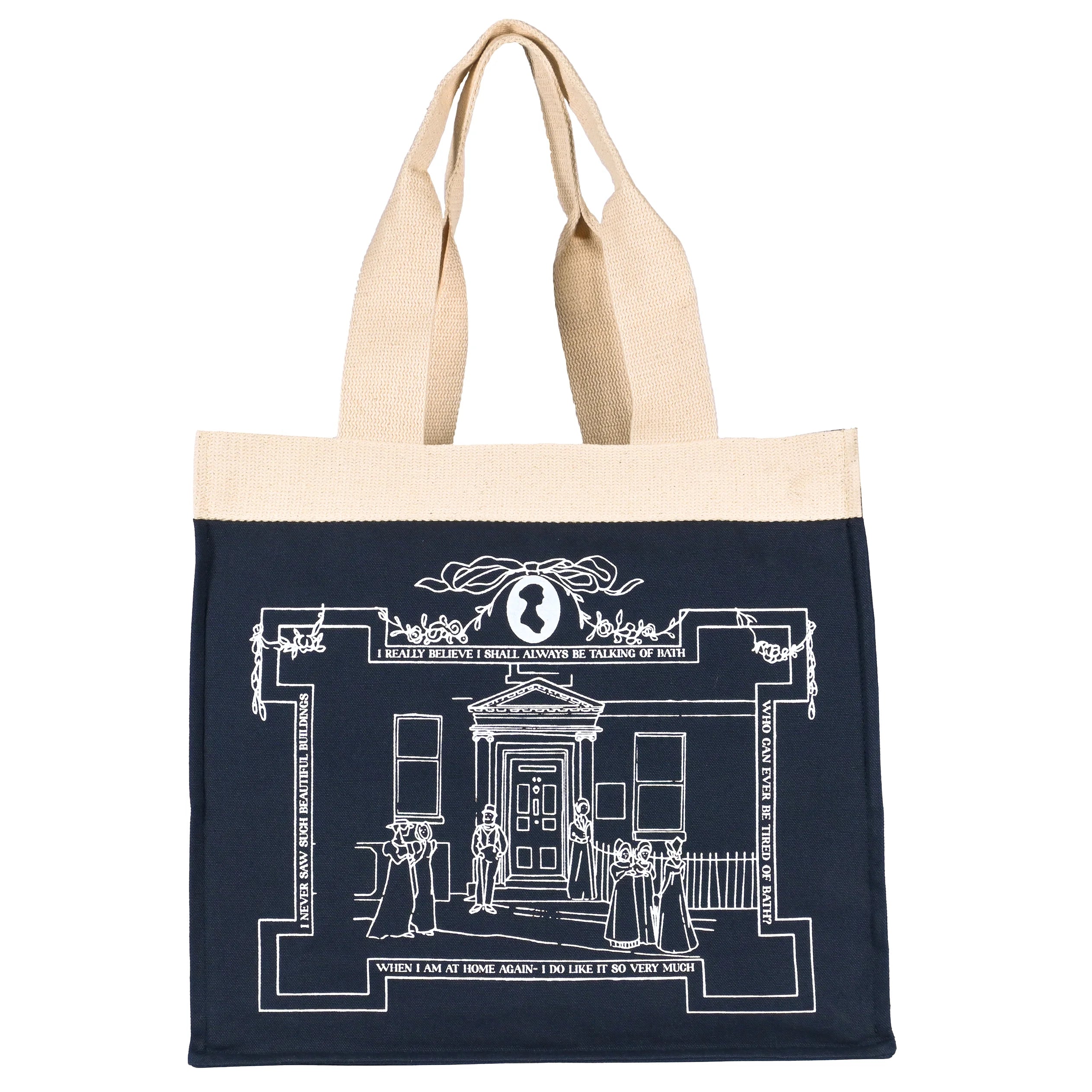 Jane Austen Tote Bag in Navy
