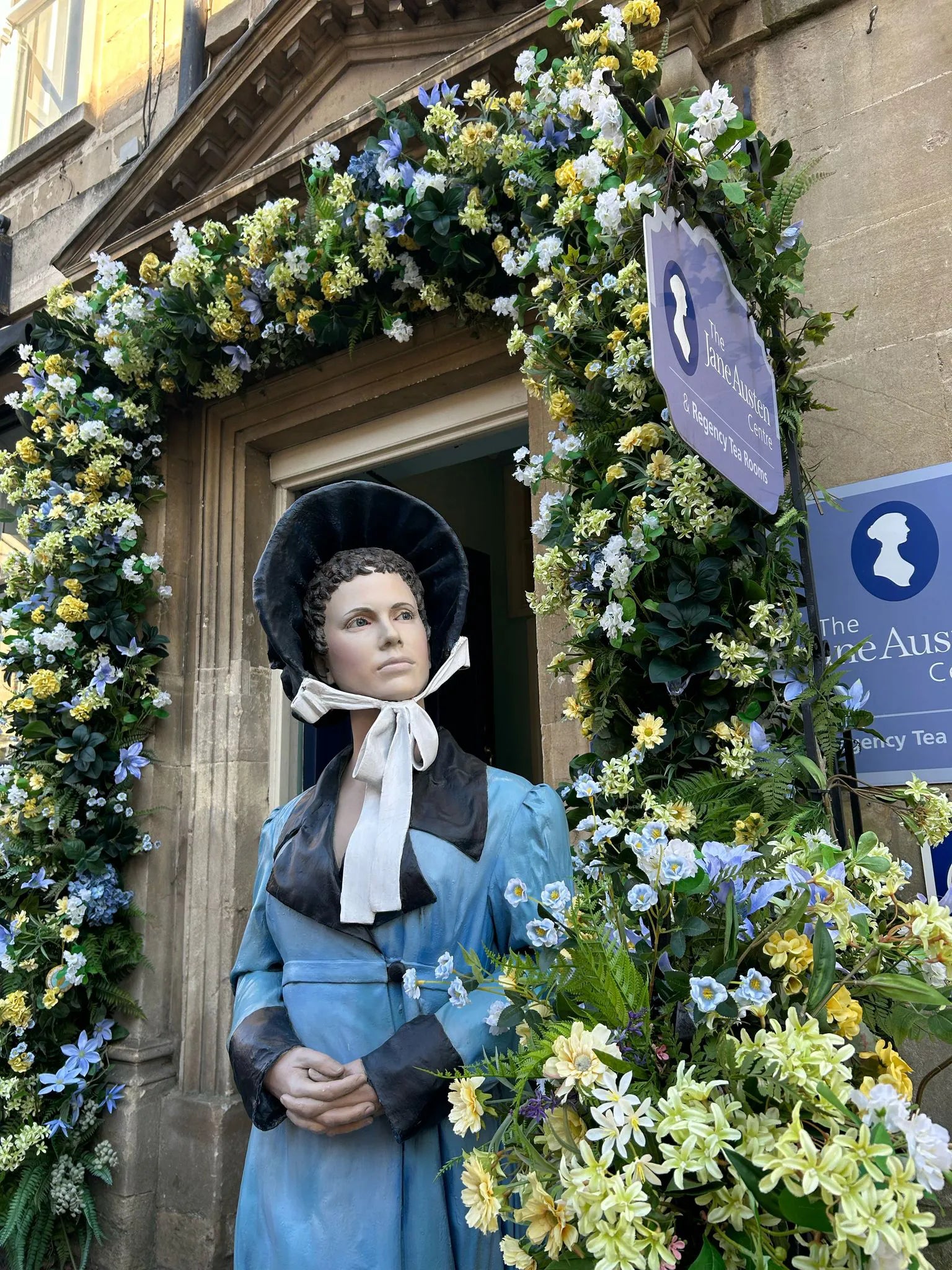 Garland Entrance to the Jane Austen Center - Spring 2025