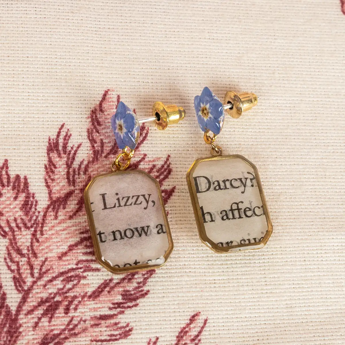 Jane Austen Book Page Mini Earring