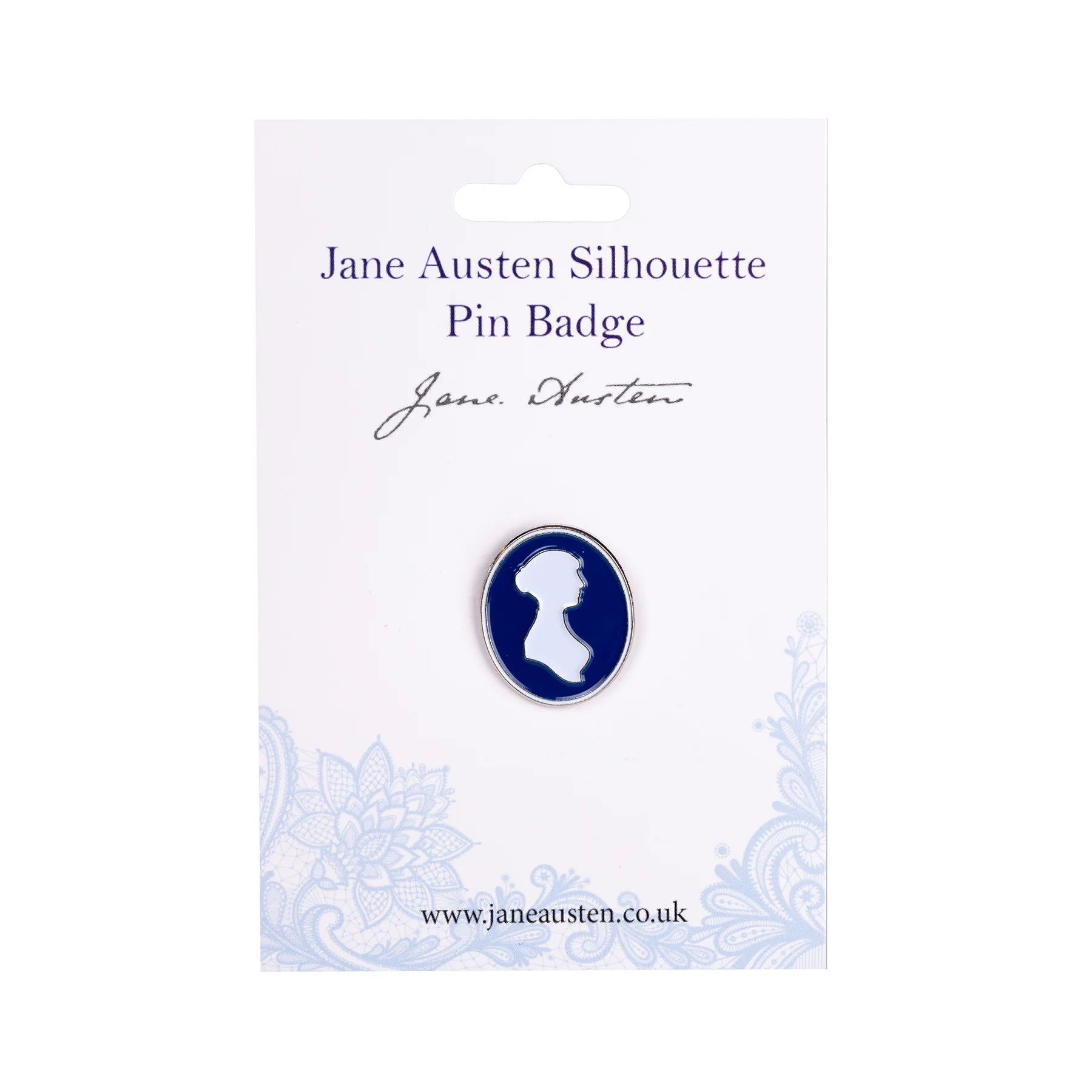 Insigne de silhouette de profil Jane Austen Silver Profile
