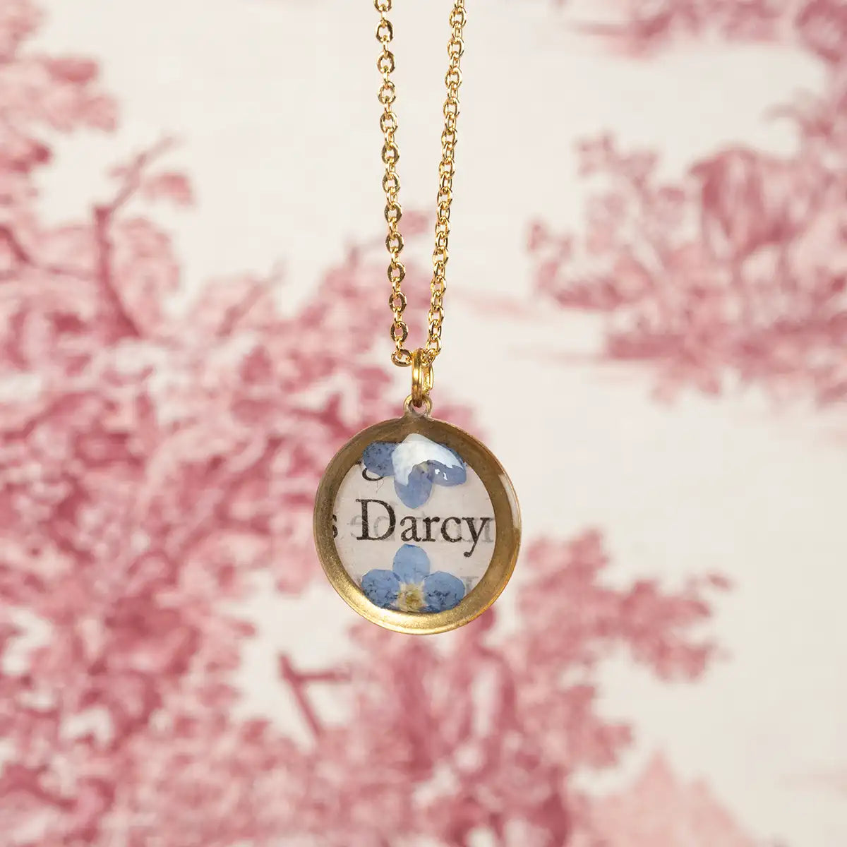 Jane Austen Book Page Darcy Necklace