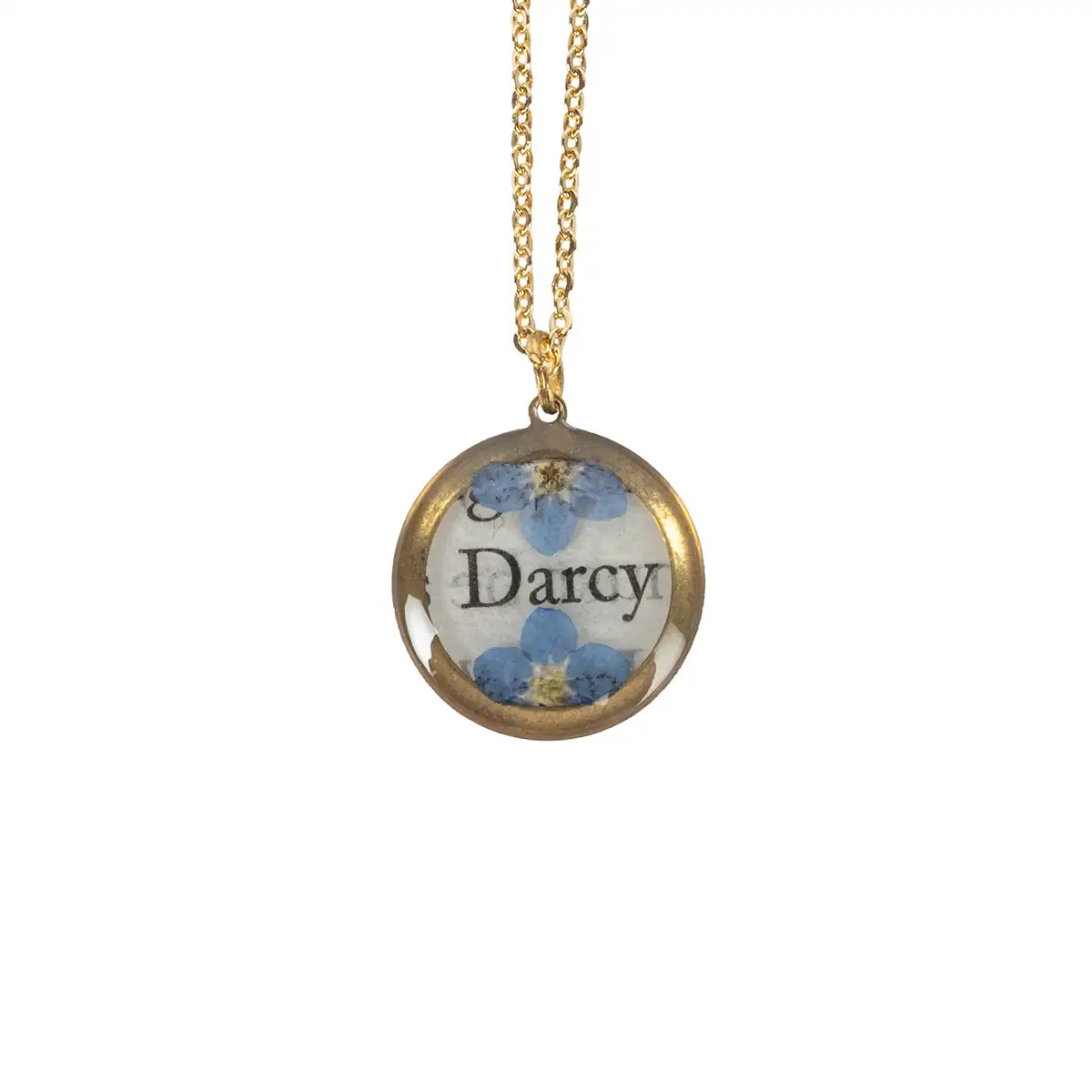 Jane Austen Book Page Darcy Necklace