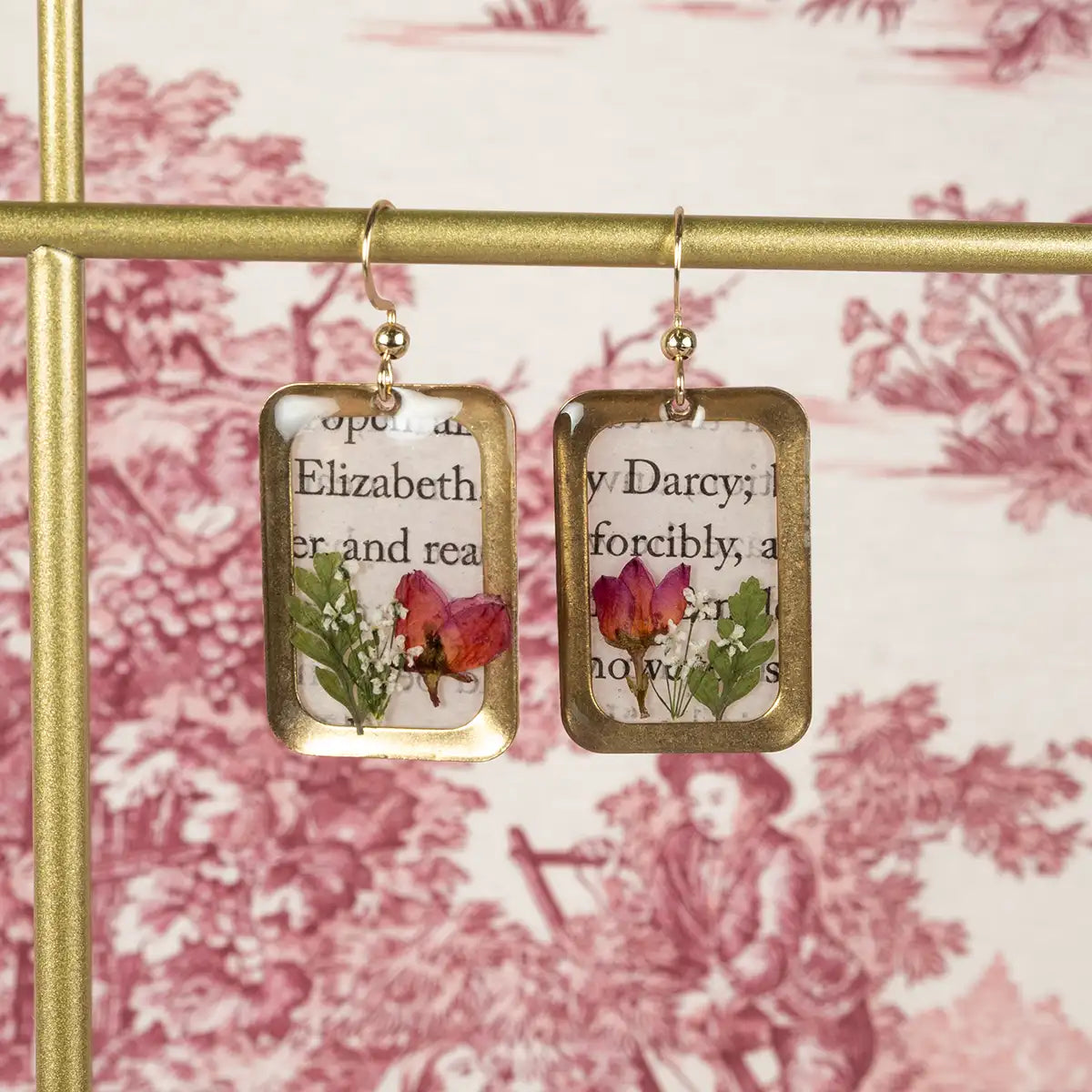 Jane Austen Book Page Fern Earrings