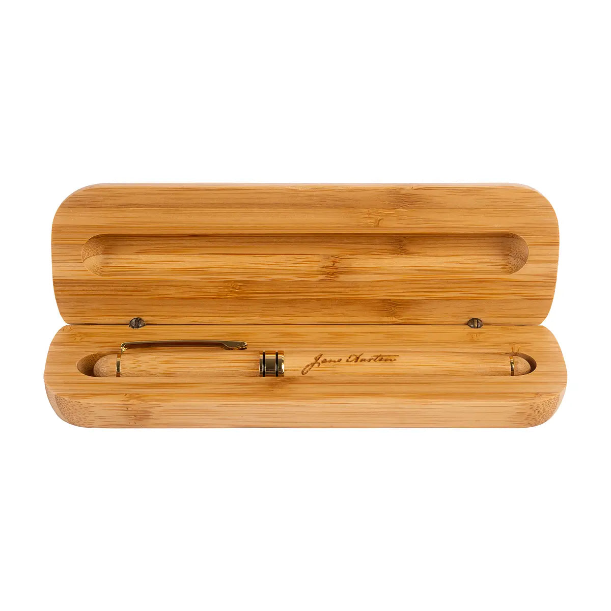 Jane Austen wooden fountain tip pen inside wooden box