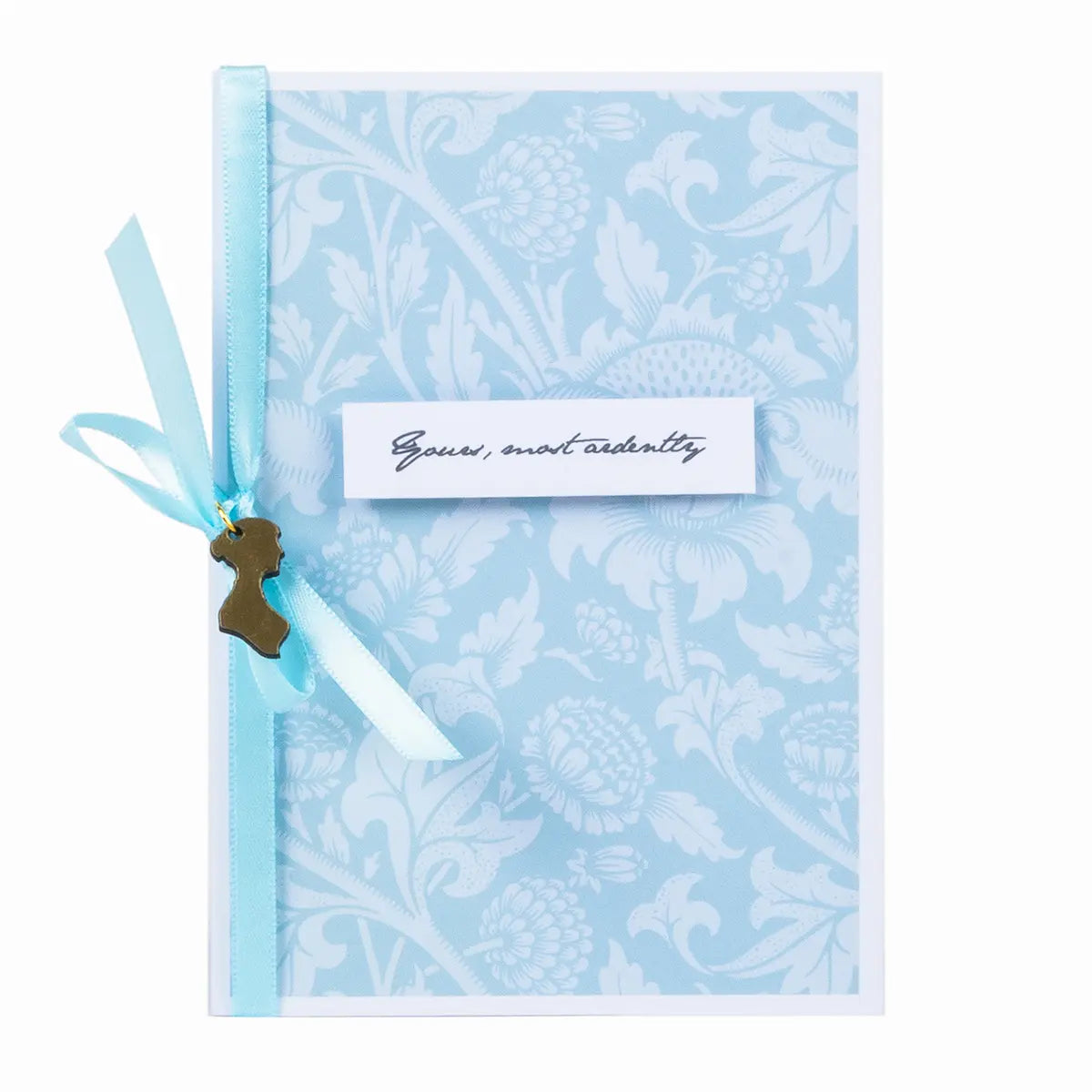 Blue Jane Austen themed greetings card featuring a quote from Pride and Prejudice