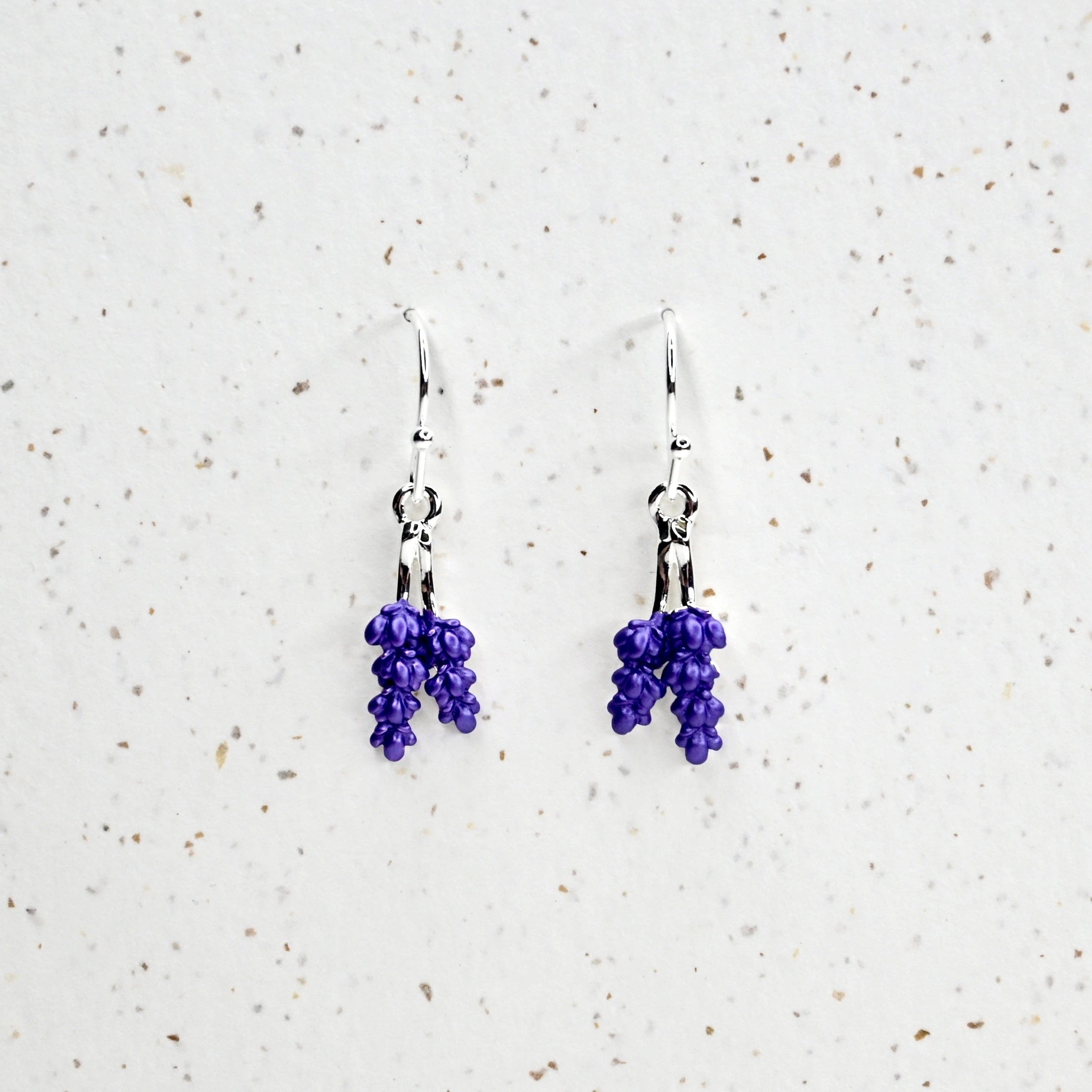 Handcrafted Lavender Earrings in Silver