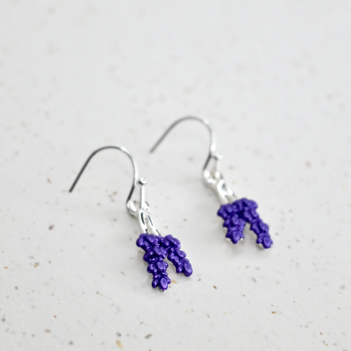 Lavender earrings.