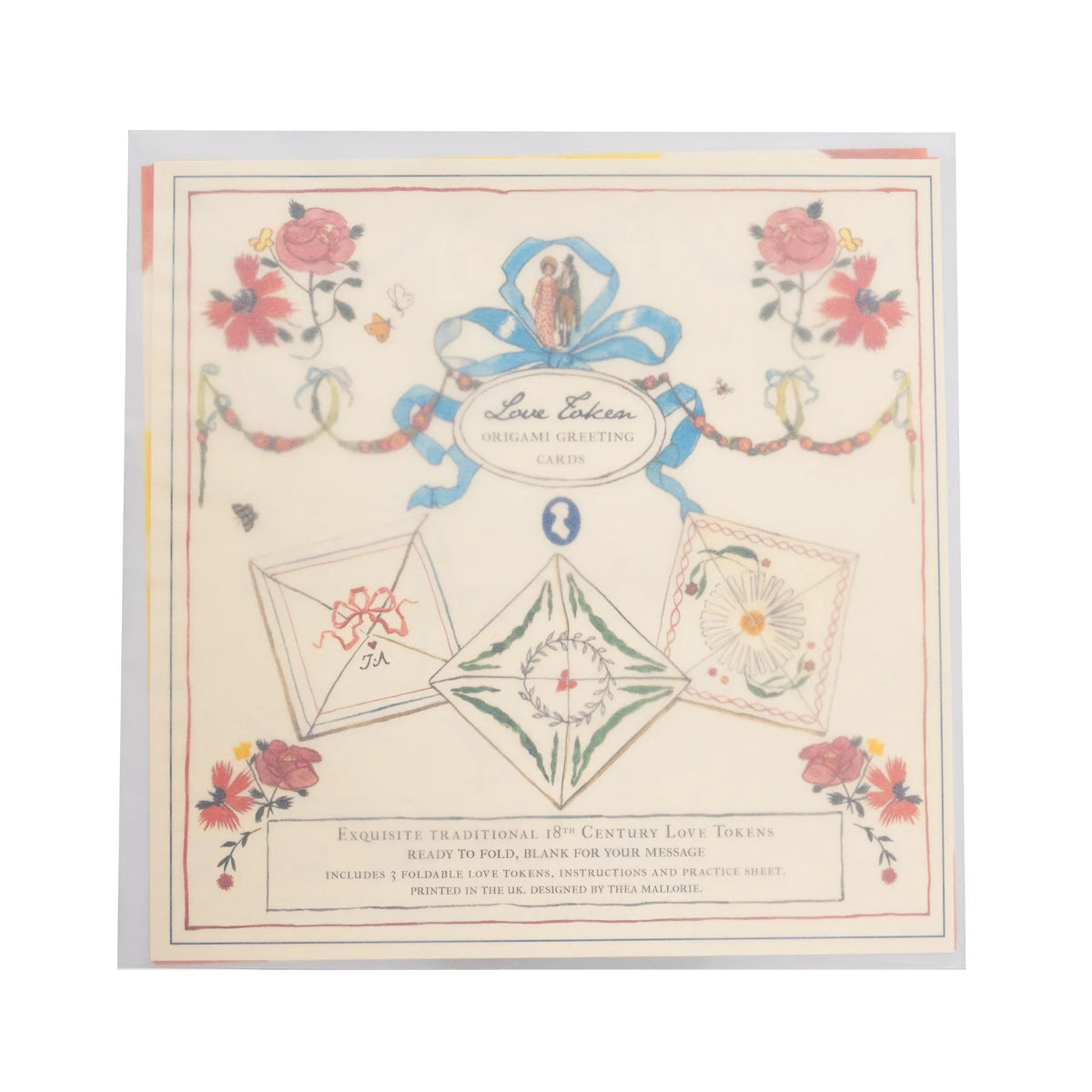 Decorative paper square on a white background.