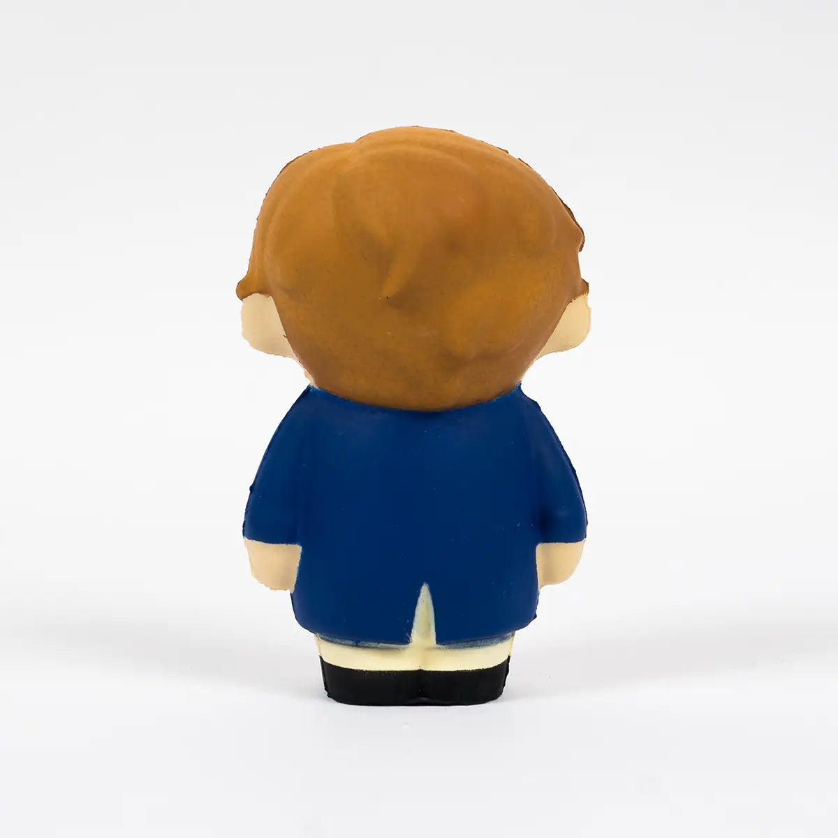 back of Mr Darcy Squishi Pal foam stress ball from behind against a white background