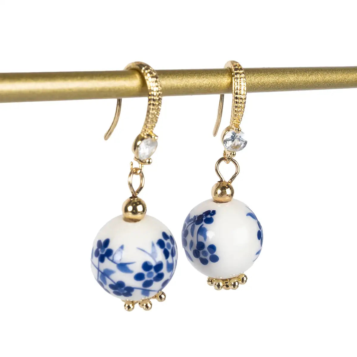 Porcelain Print Hook Earrings