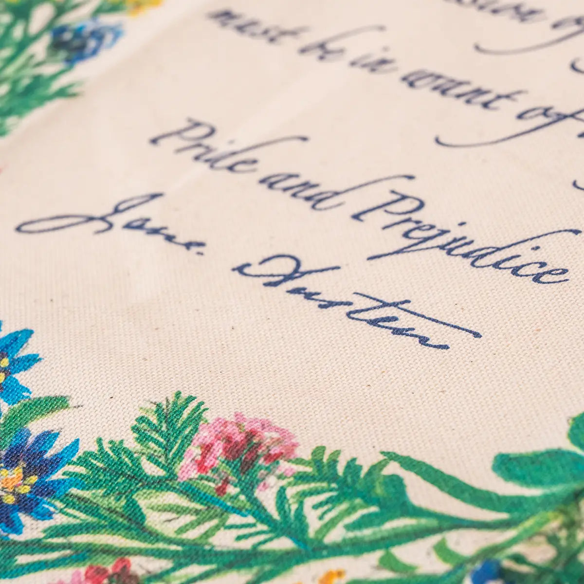 Pride and Prejudice Floral Tea Towel