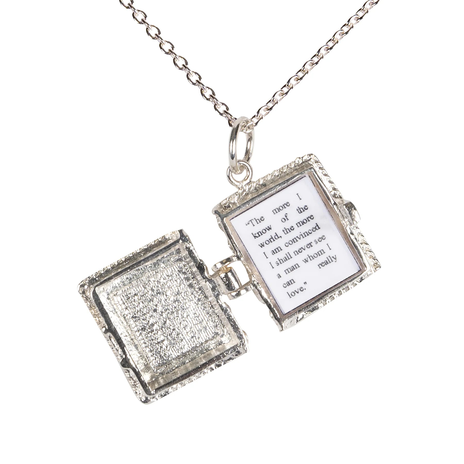 Sense and Sensibility Silberbuch Charm Halskette
