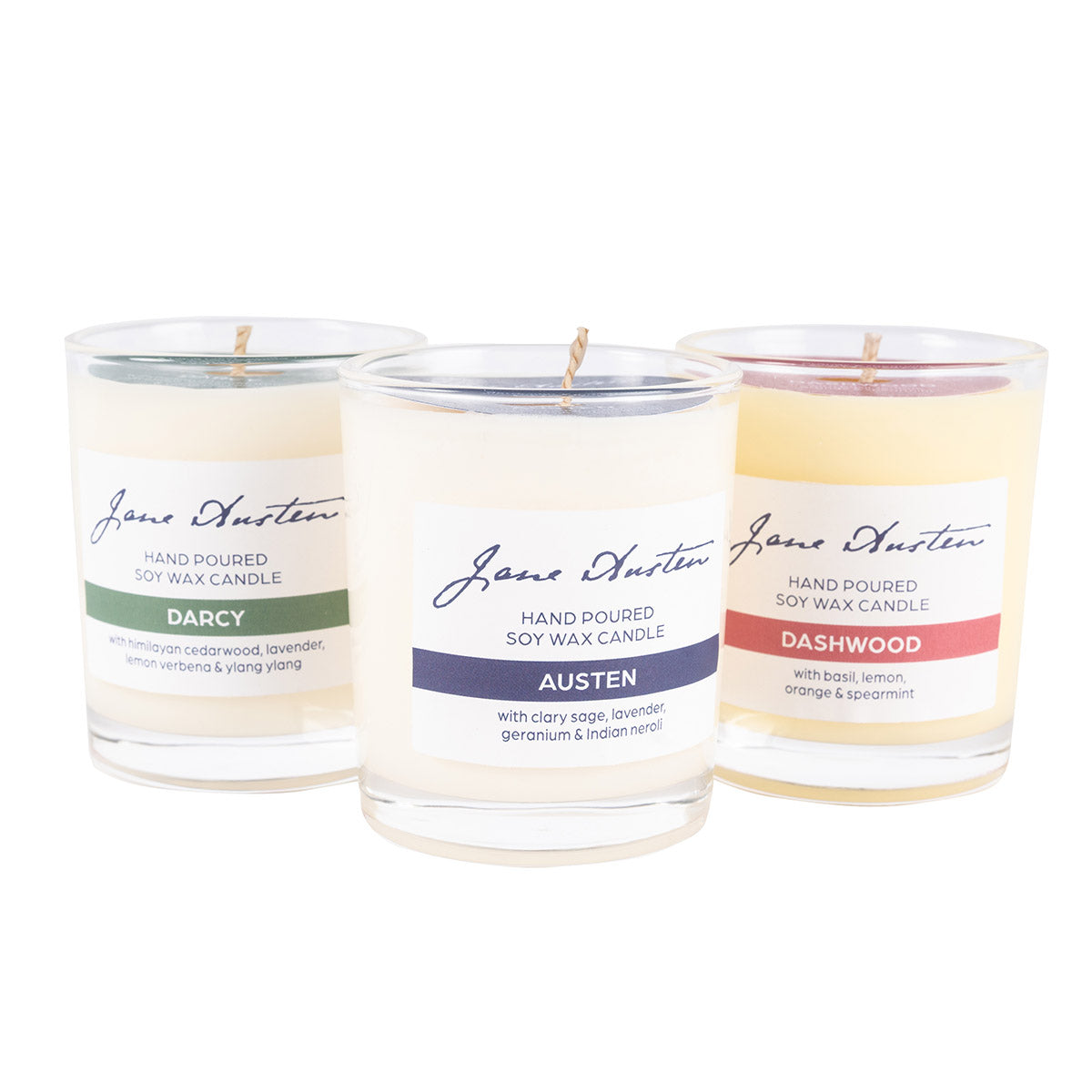 Three candles: Darcy, Austen and Dashwood.