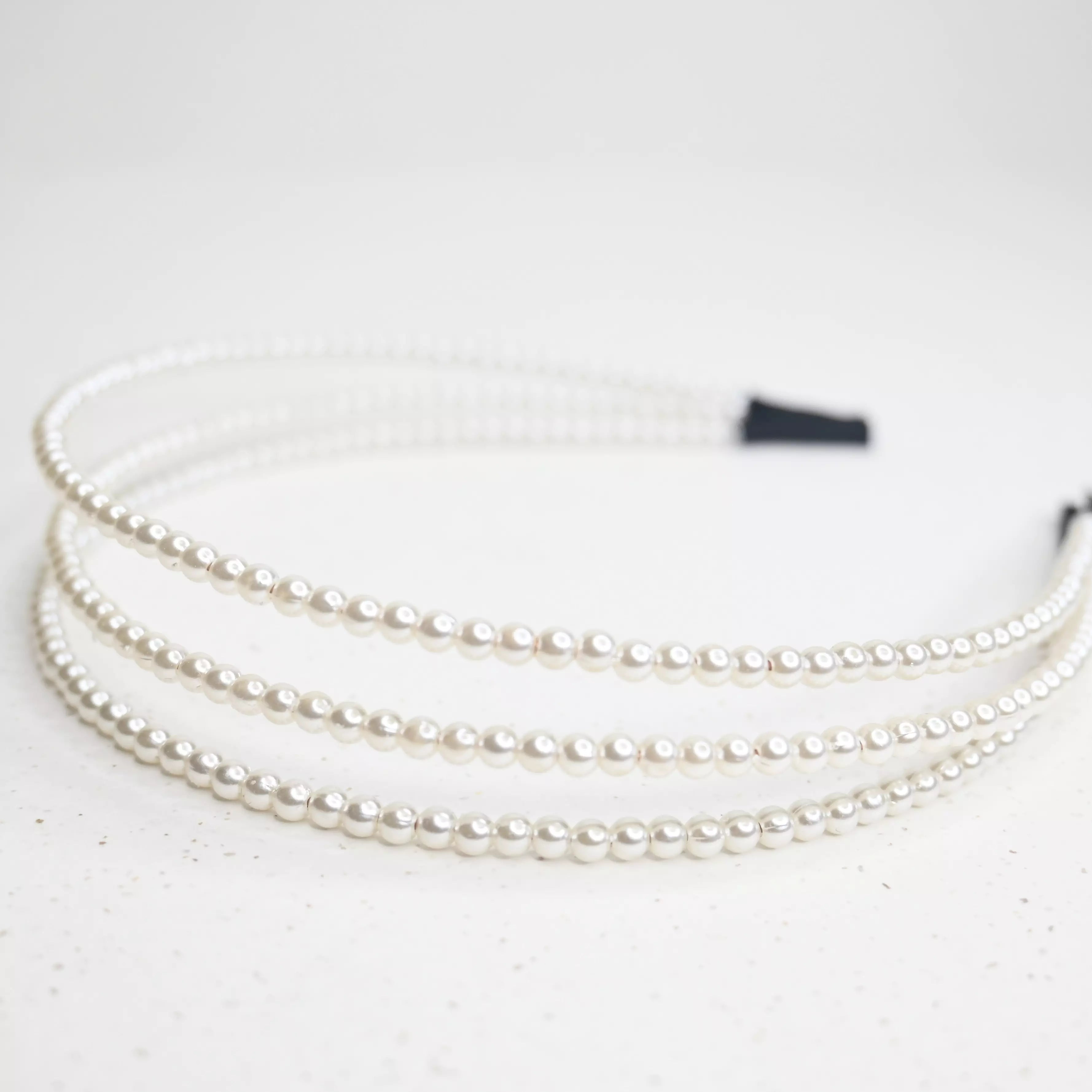 Netherfield Ball Triple Row Pearl Headband