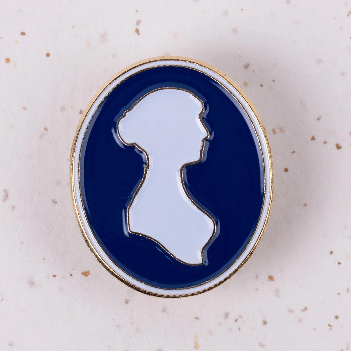 Jane Austen Gold Silhouette Badge - JaneAusten.co.uk