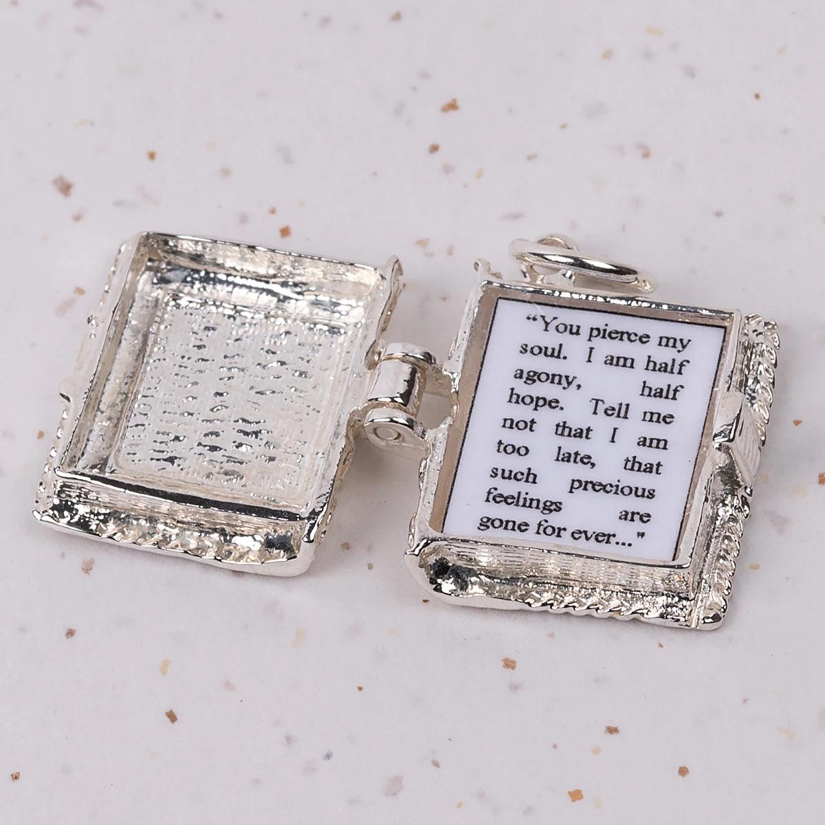 Persuasion Book Charm Pendant - Silver - JaneAusten.co.uk