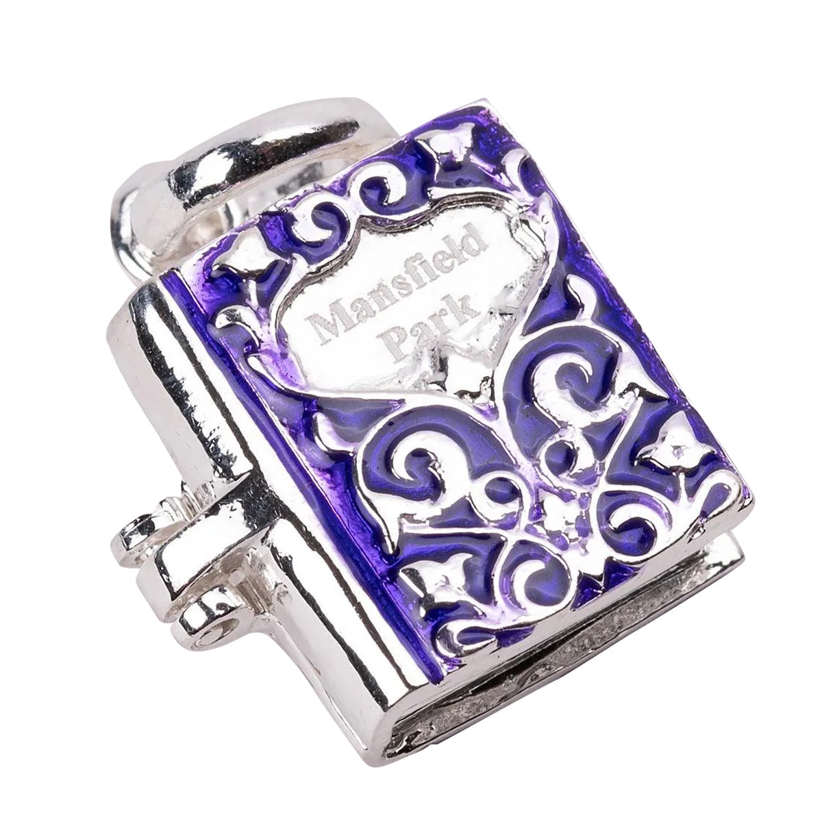 Mansfield Park Silver and Enamel Book Charm Pendant