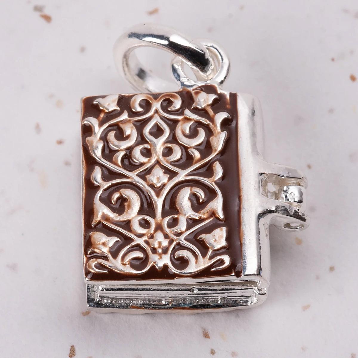 Northanger Abbey Silver and Enamel Book Charm Pendant - JaneAusten.co.uk
