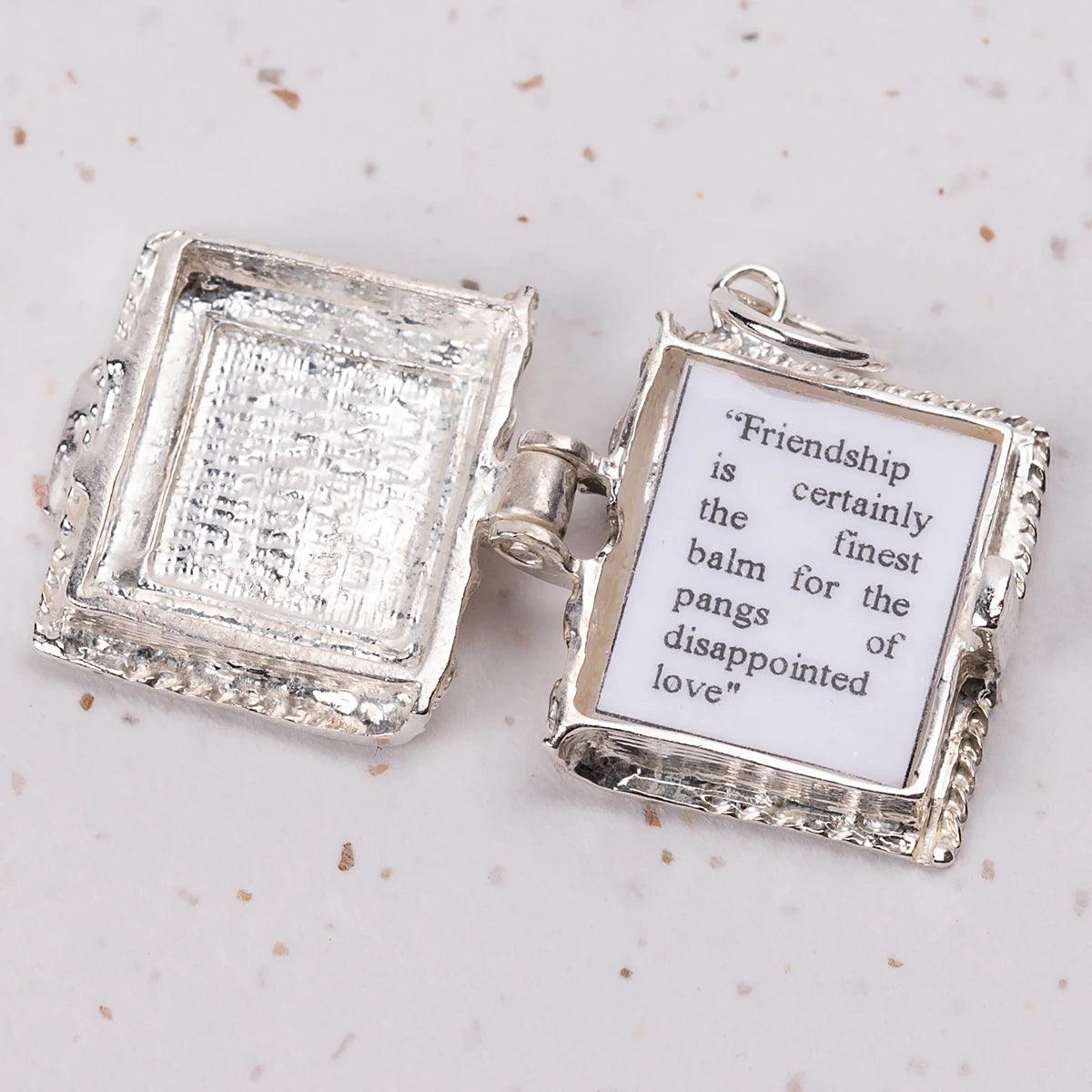 Northanger Abbey Silver Book Charm Pendant - JaneAusten.co.uk