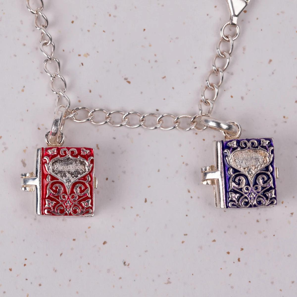 Jane Austen Six Sterling Silver and Enamel Novels Charm Bracelet | Exclusive Collection - JaneAusten.co.uk