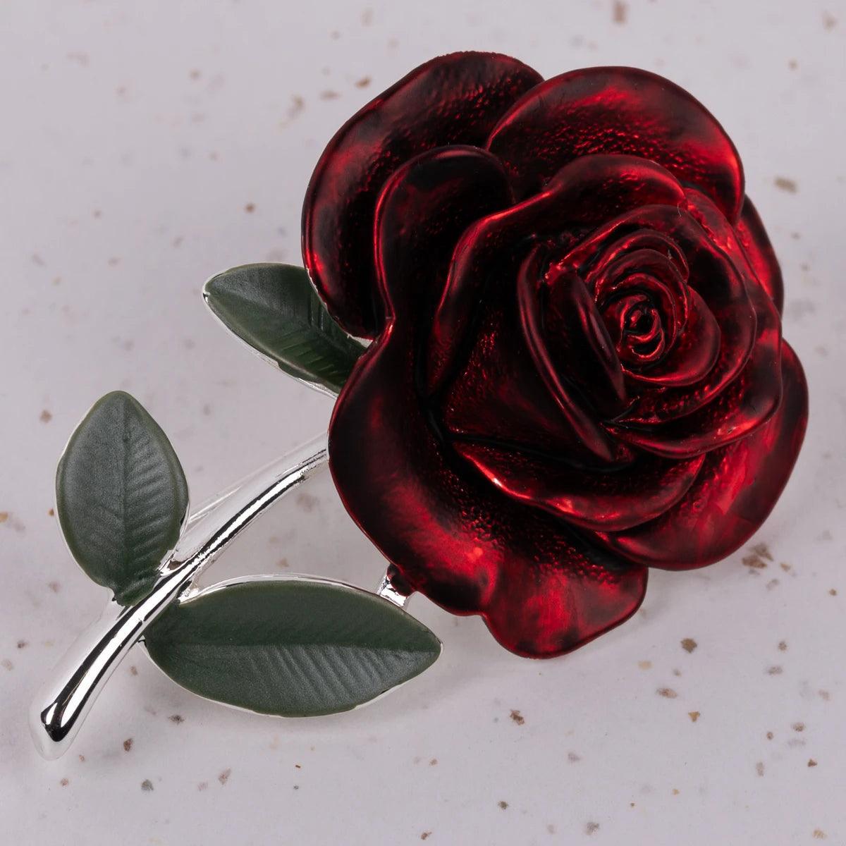 Meryton Handcrafted Rose Brooch - JaneAusten.co.uk