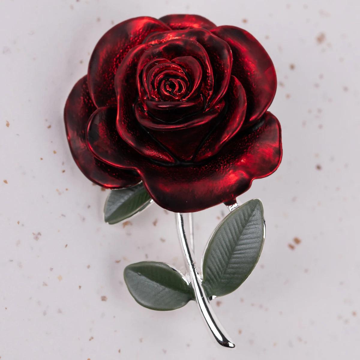 Meryton Handcrafted Rose Brooch - JaneAusten.co.uk