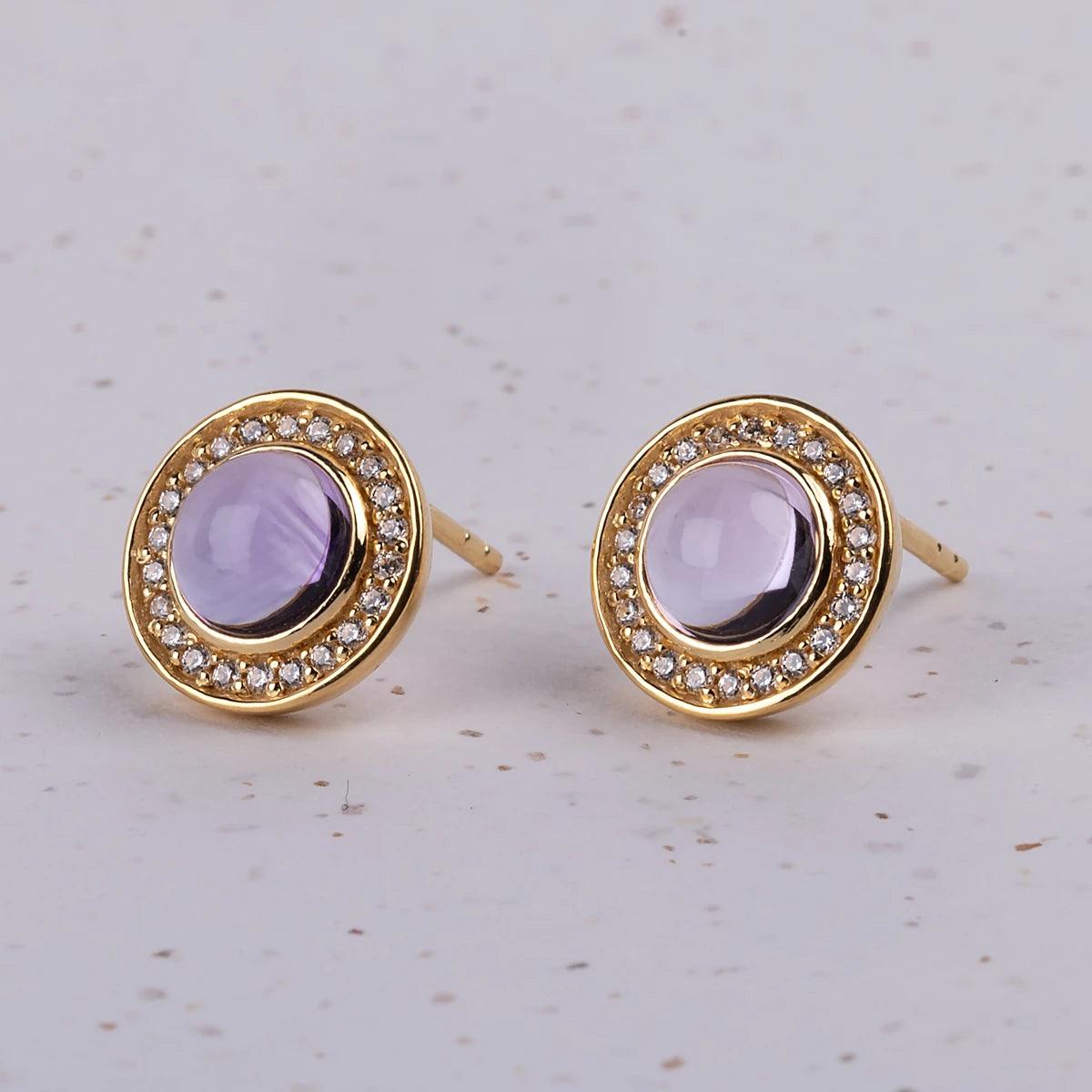 Caroline Bingley's Gold-Plated Amethyst Earrings - JaneAusten.co.uk