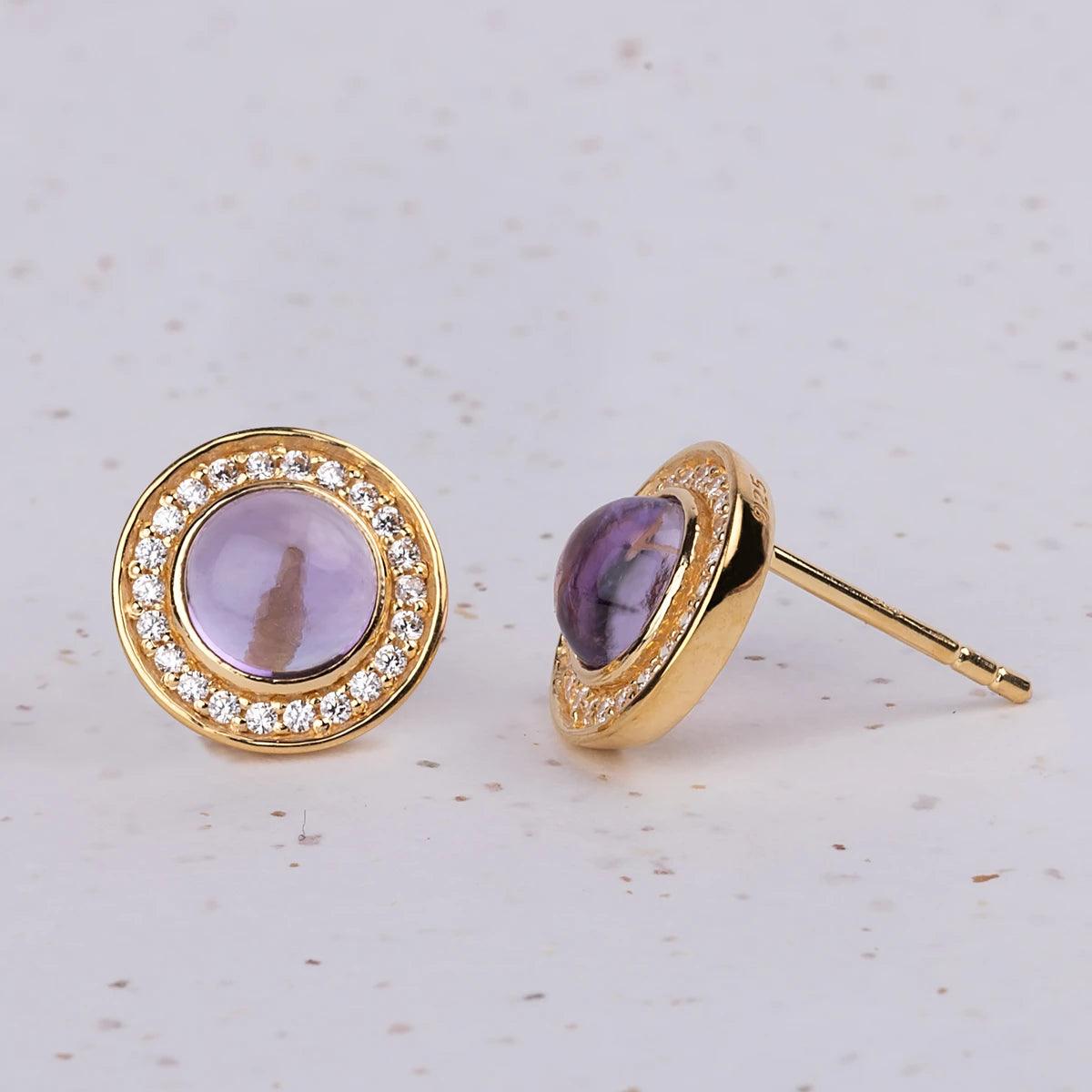 Caroline Bingley's Gold-Plated Amethyst Earrings - JaneAusten.co.uk