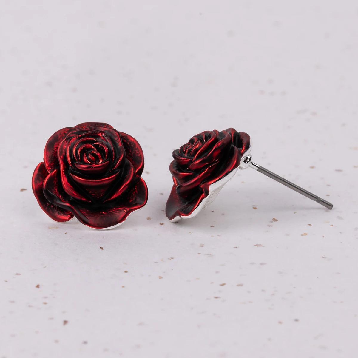 Meryton Handcrafted Rose Earrings - JaneAusten.co.uk