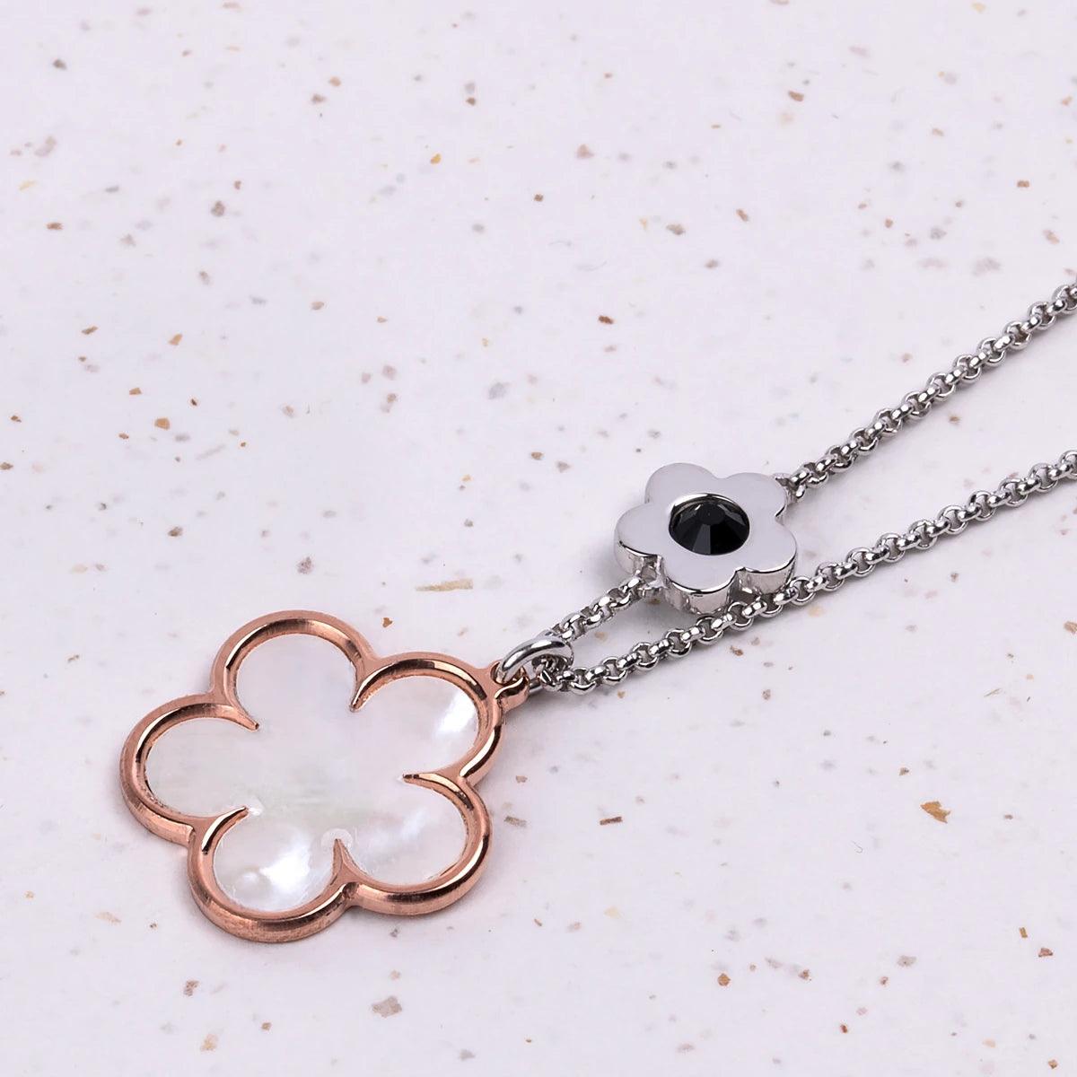 Mother of Pearl Flower Necklace - JaneAusten.co.uk