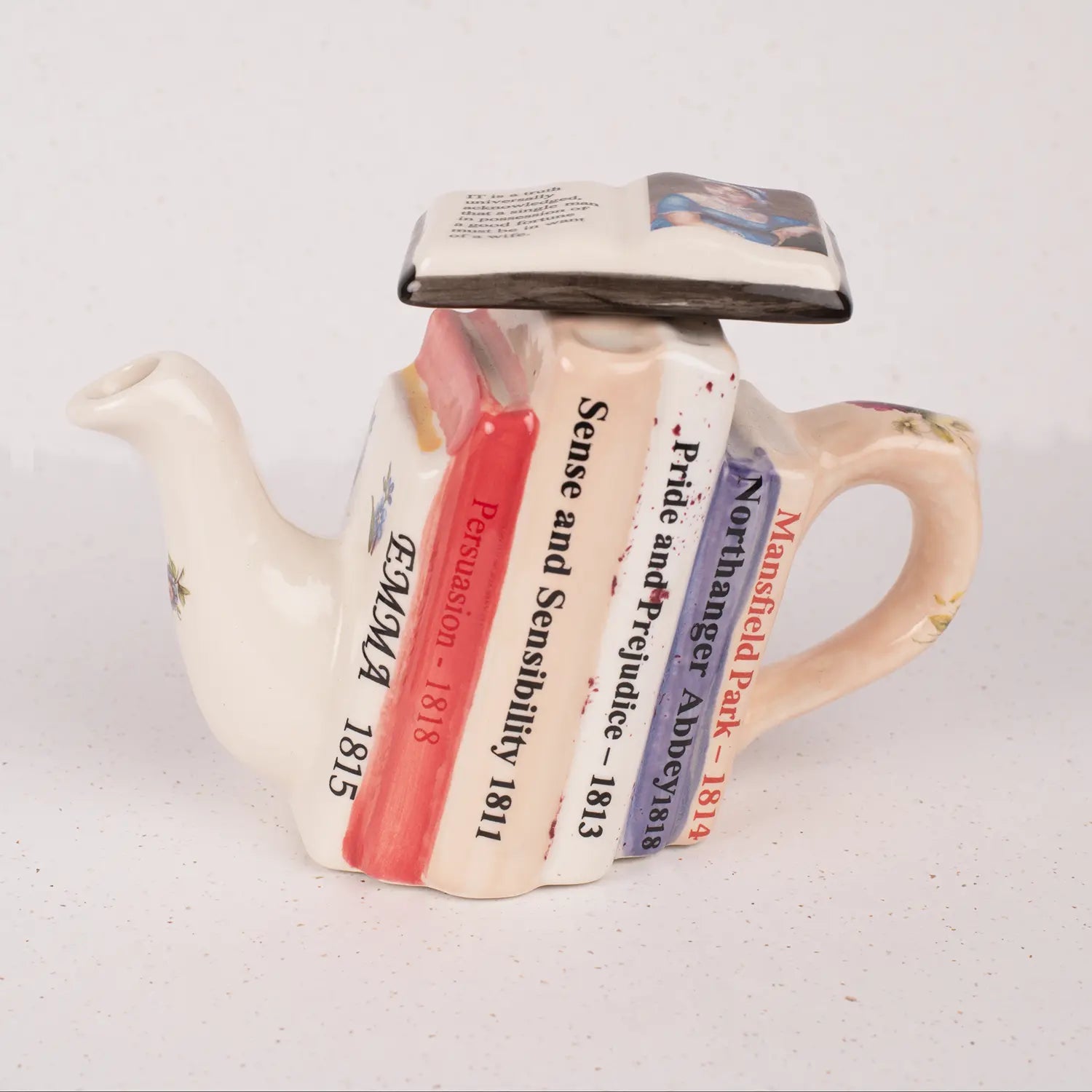 Intricately designed to resemble a row of classic Jane Austen novels.