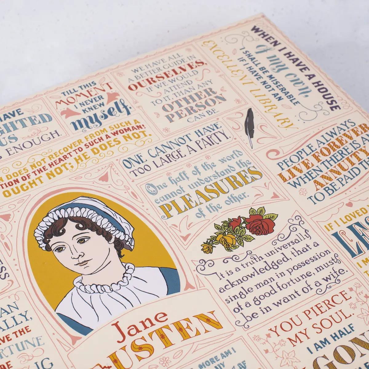Jane Austen lovers will enjoy this 1000-piece jigsaw of Austen quotes and Regency-inspired illustrations. 