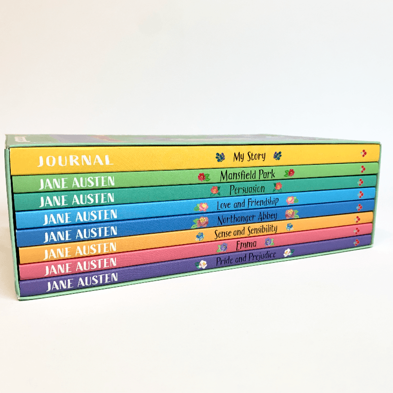 This Jane Austen Children's Stories Boxset contains all six of Jane Austen's famous novels. From Sense and Sensibility to Persuasion, this collection of Jane Austen's beloved books are simplified and illustrated for any child to enjoy.