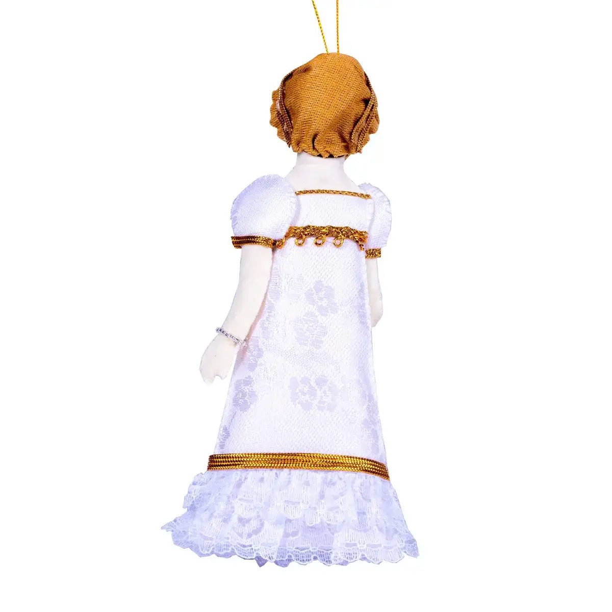 lizzie doll with bonnet and gold detailing