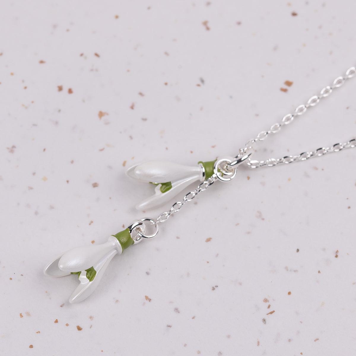 Pemberley Handcrafted Snowdrop Necklace - JaneAusten.co.uk