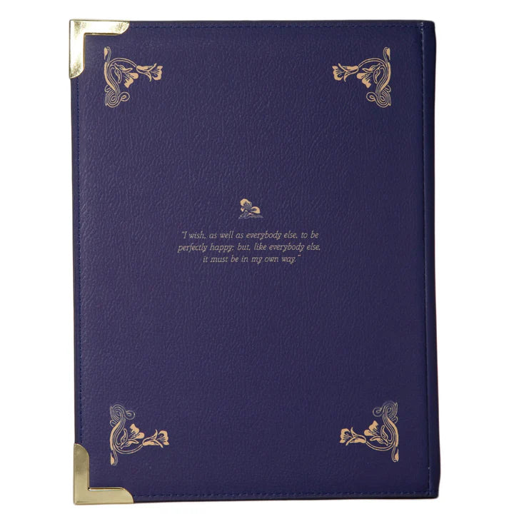 Crafted from vegan leather, our exquisite bag features a beautiful gold flowers, taken from the artwork of the iconic Sense and Sensibility edition featuring Chris Hammond's cover illustrations. 
