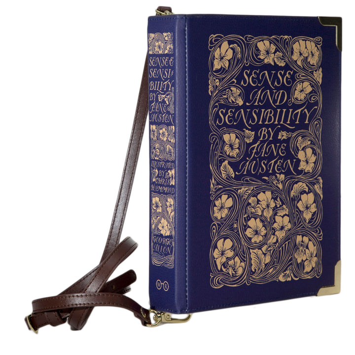 Crafted from vegan leather, our exquisite bag features a beautiful gold flowers, taken from the artwork of the iconic Sense and Sensibility edition featuring Chris Hammond's cover illustrations. 